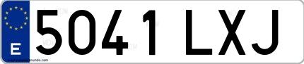 Ejemplo de matrícula española 5041 LXJ