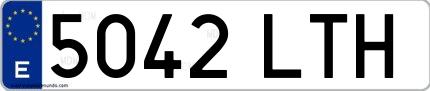 Ejemplo de matrícula española 5042 LTH