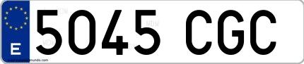 Ejemplo de matrícula española 5045 CGC
