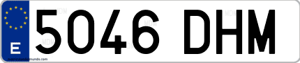 Ejemplo de matrícula de coche ordinaria 5046 DHM