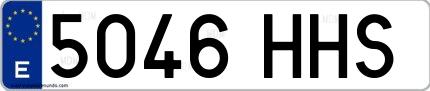 Ejemplo de matrícula española 5046 HHS