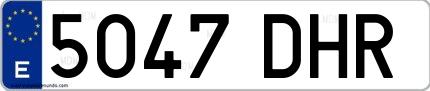 Ejemplo de matrícula española 5047 DHR