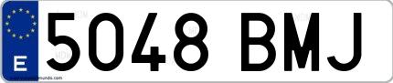 Ejemplo de matrícula española 5048 BMJ
