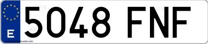 Ejemplo de matrícula española 5048 FNF