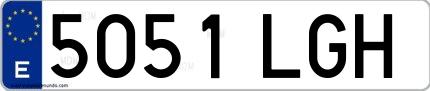 Ejemplo de matrícula española 5051 LGH
