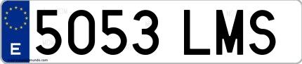 Ejemplo de matrícula española 5053 LMS
