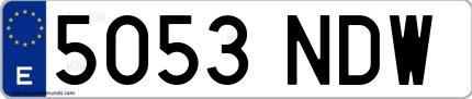 Ejemplo de matrícula española 5053 NDW
