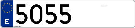 Ejemplo de matrícula de coche ordinaria 5055 