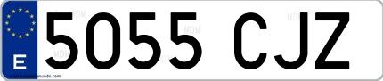 Ejemplo de matrícula española 5055 CJZ