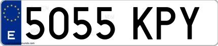 Ejemplo de matrícula española 5055 KPY