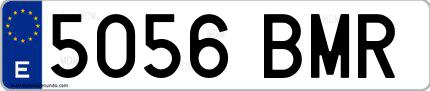Ejemplo de matrícula española 5056 BMR