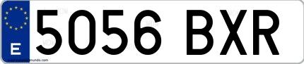 Ejemplo de matrícula española 5056 BXR