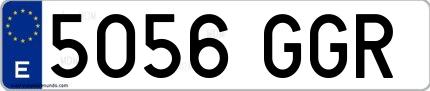 Ejemplo de matrícula española 5056 GGR