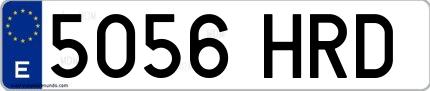 Ejemplo de matrícula española 5056 HRD