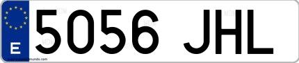 Ejemplo de matrícula española 5056 JHL