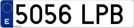 Ejemplo de matrícula española 5056 LPB