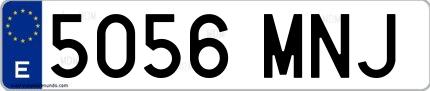 Ejemplo de matrícula española 5056 MNJ