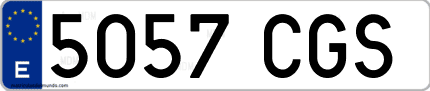 Ejemplo de matrícula de coche ordinaria 5057 CGS