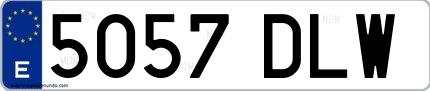 Ejemplo de matrícula española 5057 DLW