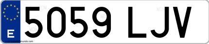 Ejemplo de matrícula española 5059 LJV