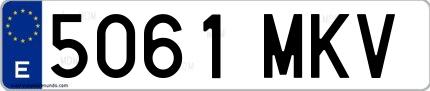 Ejemplo de matrícula española 5061 MKV