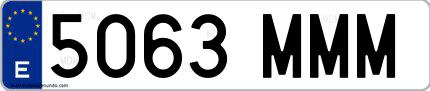 Ejemplo de matrícula española 5063 MMM