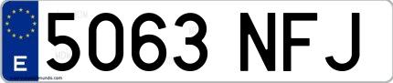 Ejemplo de matrícula española 5063 NFJ