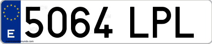 Ejemplo de matrícula de coche ordinaria 5064 LPL