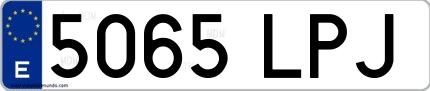 Ejemplo de matrícula española 5065 LPJ