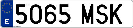 Ejemplo de matrícula de coche ordinaria 5065 MSK