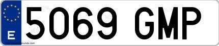 Ejemplo de matrícula española 5069 GMP