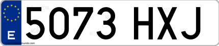 Ejemplo de matrícula de coche ordinaria 5073 HXJ