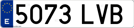 Ejemplo de matrícula de coche ordinaria 5073 LVB