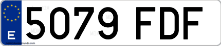 Ejemplo de matrícula de coche ordinaria 5079 FDF
