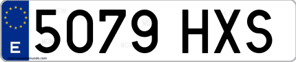 Ejemplo de matrícula de coche ordinaria 5079 HXS