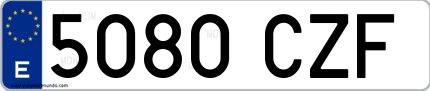 Ejemplo de matrícula española 5080 CZF