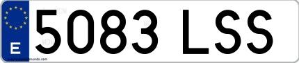 Ejemplo de matrícula española 5083 LSS
