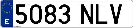 Ejemplo de matrícula española 5083 NLV