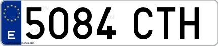 Ejemplo de matrícula española 5084 CTH