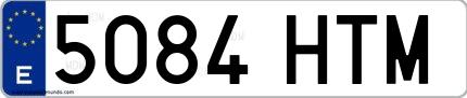 Ejemplo de matrícula de coche ordinaria 5084 HTM