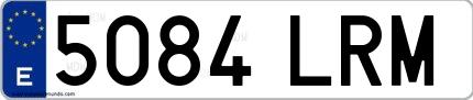 Ejemplo de matrícula española 5084 LRM