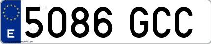 Ejemplo de matrícula española 5086 GCC