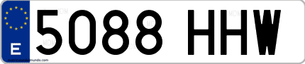 Ejemplo de matrícula de coche ordinaria 5088 HHW