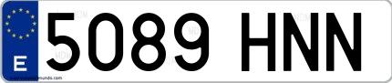 Ejemplo de matrícula española 5089 HNN