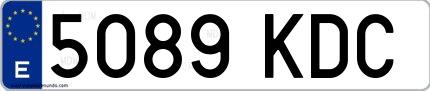 Ejemplo de matrícula española 5089 KDC