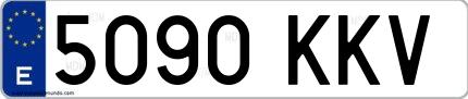 Ejemplo de matrícula española 5090 KKV