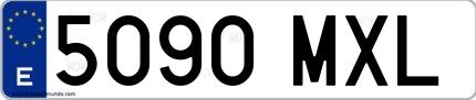 Ejemplo de matrícula española 5090 MXL