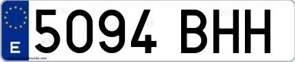Ejemplo de matrícula española 5094 BHH