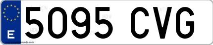 Ejemplo de matrícula española 5095 CVG