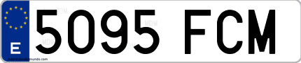 Ejemplo de matrícula de coche ordinaria 5095 FCM